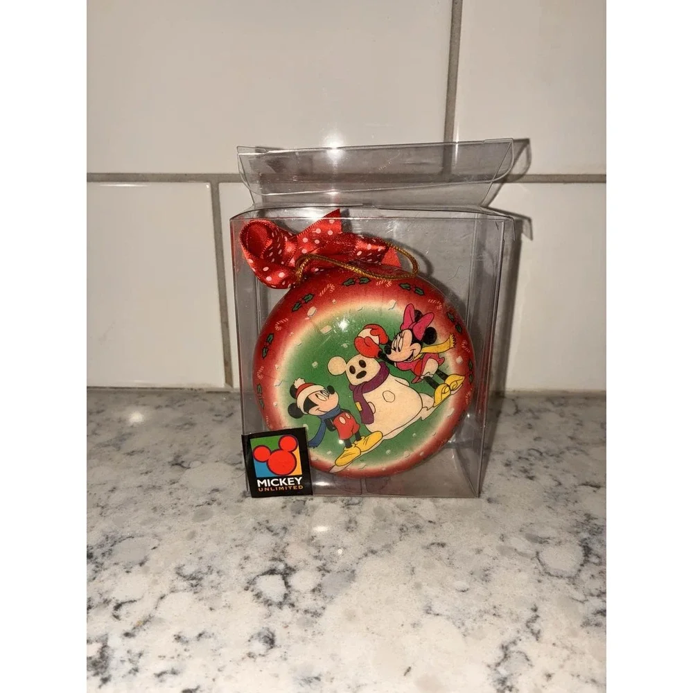 Disney Enesco‎ Mickey Minnie Snowman Christmas Ornament